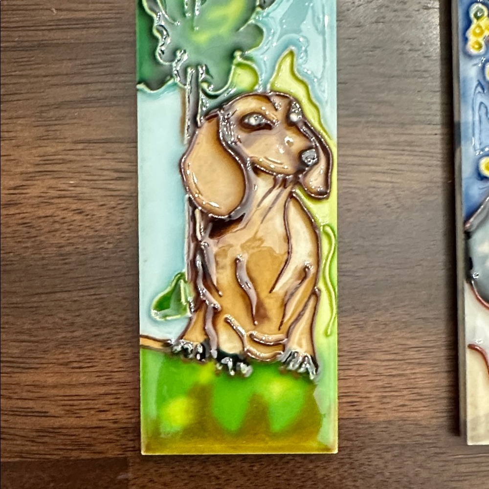 Colorful Ceramic Dog Art Tiles - Picture 4 of 5